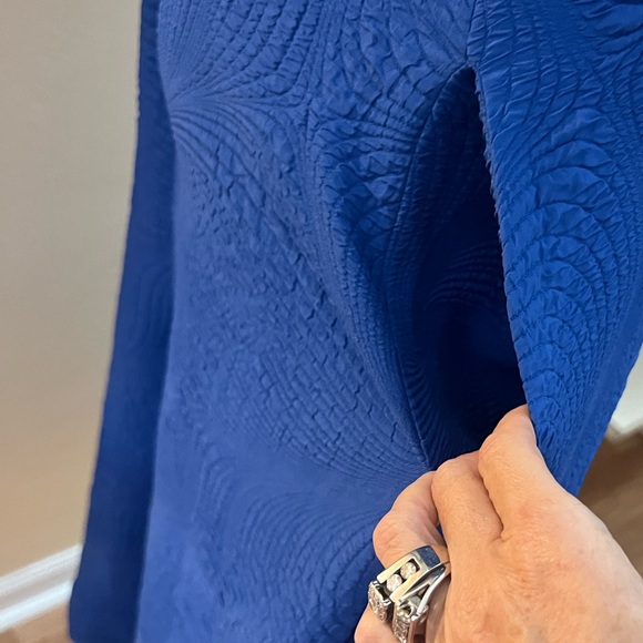NWT, IC by Connie Textured Cobalt Blue High-Low,Gathered,POCKETS,Dress Size S - Picture 4 of 7